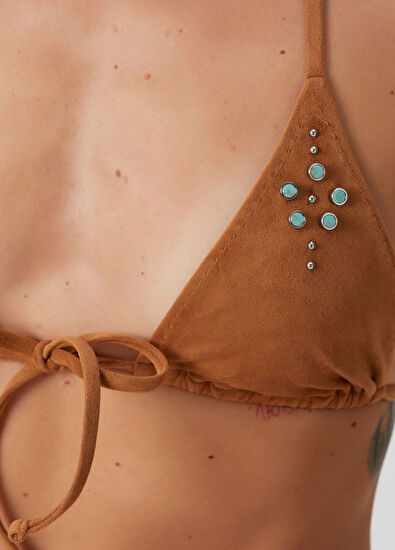 Frankie's Bikinis Paradise Cinnamon Triangle Bikini Top - 5