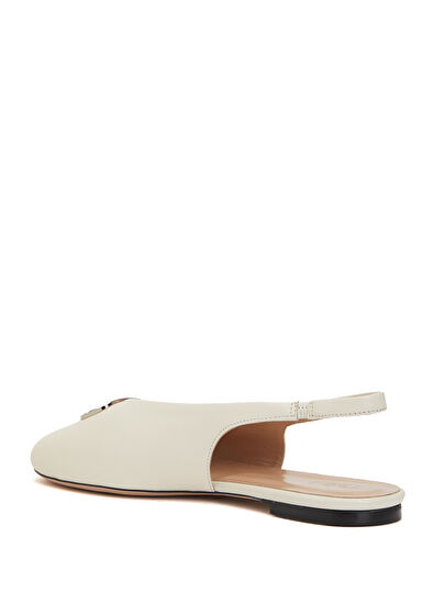 Beymen Club Ecru Leather Ballet Flats - 3