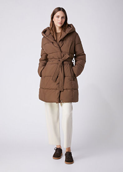 Beymen Club Haki Kapüşonlu Puffer Kaban - 5