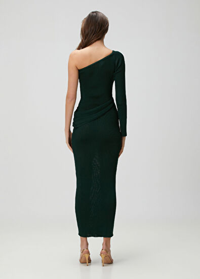 Baobab Kairi Koyu Yeşil Midi Kokteyl Elbise - 4