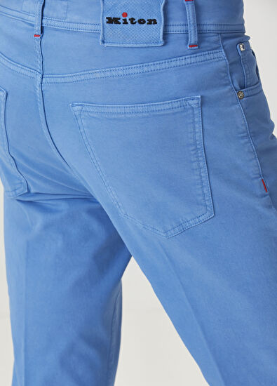 Kiton Açık Mavi Jean Pantolon - 5