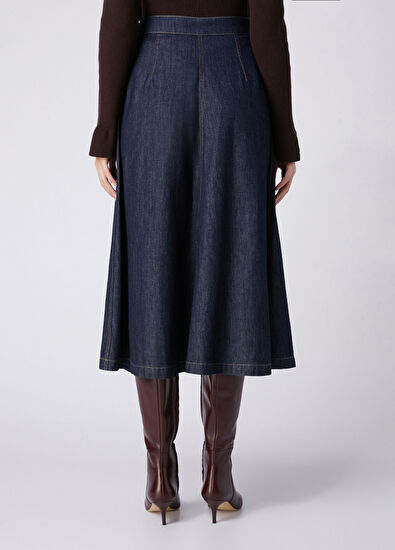 Beymen Club Indigo Midi Denim Skirt - 5