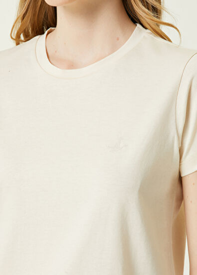 Beymen Club Bej Dökümlü T-shirt - 4