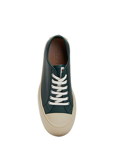 Marni Dark Green Men's Leather Sneakers - 4