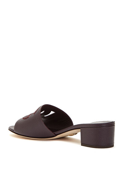 Mürdüm Kadın Deri Terlik - Görsel 4