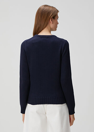 Lacivert Jakarlı Kazak - Görsel 6