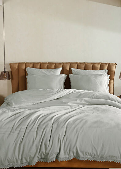 Buldan's Ophelia Off White Cotton Double Duvet Cover Set 200 x 220 cm - 4