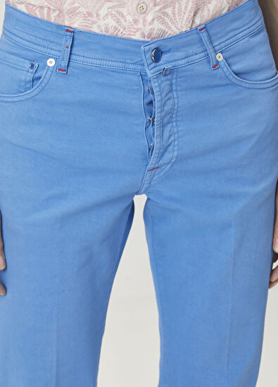 Kiton Açık Mavi Jean Pantolon - 4