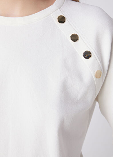 Beymen Club Off-White Button Detailed Sweater - 7