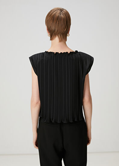 Beymen Club Siyah Pileli Bluz - 4