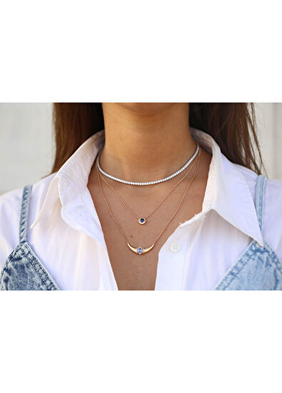 Reis Kuyumculuk Su Yolu 14 Ayar Beyaz Altın Kadın Choker - 3