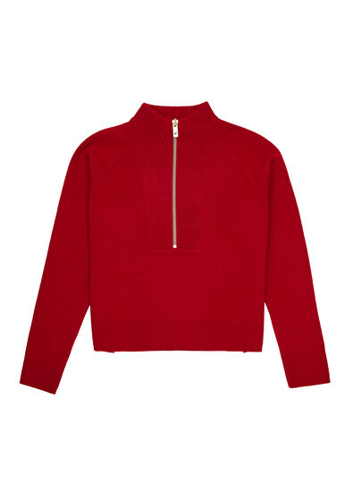 Beymen Club Red Zippered Wool Sweater - 7
