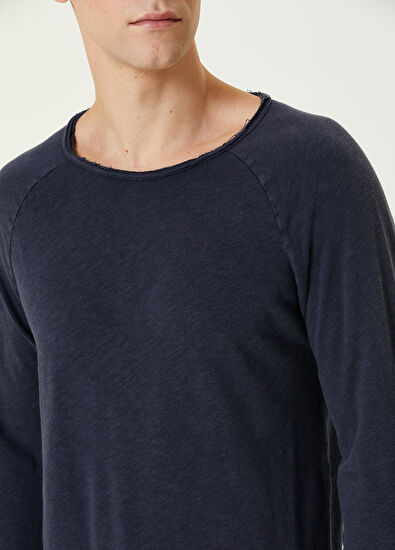 American Vintage Lacivert Uzun Kollu T-shirt - 5