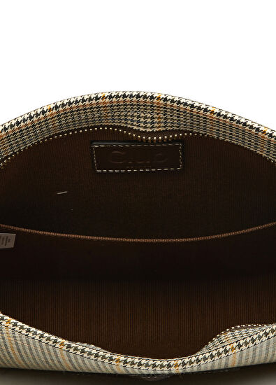 Beymen Club Beige Plaid Patterned Women's Wool Hand Portfolio - 5