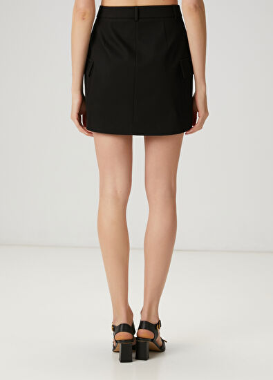 Beymen Club Siyah Mini Gabardin Etek - 5