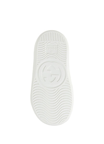 Gucci Siyah Logolu Unisex Çocuk Deri Sneaker - 5