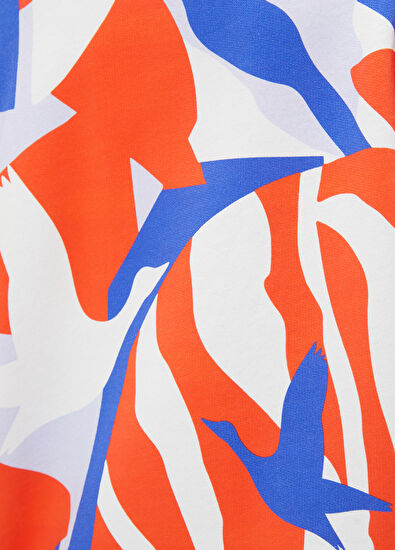 Beymen Club Blue Coral Logo Patterned Sweatshirt - 6