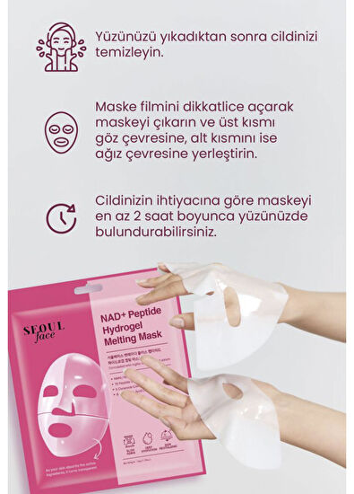 Dermal Seoul Face NAD+ Peptid Hidrojel Canlandırıcı Nemlendirici Eriyen Yüz Maskesi 34 gr - 5