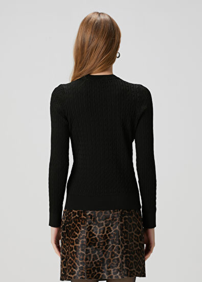 Beymen Club Siyah Saç Örgü Kazak - 6