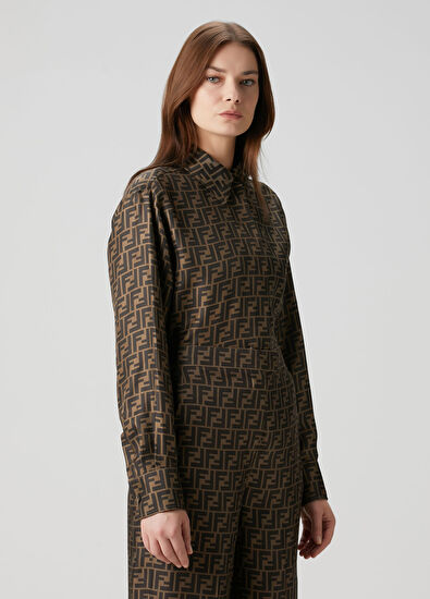 Kahverengi İpek Gömlek - Görsel 4