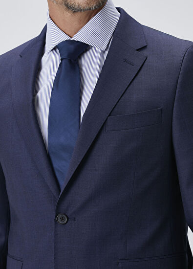 Drop 7 Lacivert Yün Takım Elbise - Görsel 8