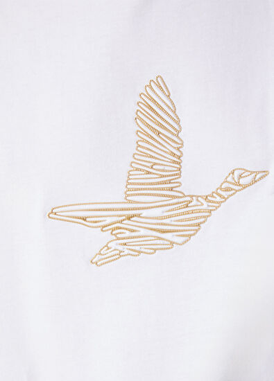 Beymen Club White Gold Logo T-Shirt - 6
