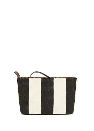 Beymen Club Siyah Çizgili Kadın Canvas El Portföyü - 4