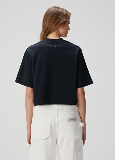 Lottie Lacivert Crop T-shirt - Görsel 5