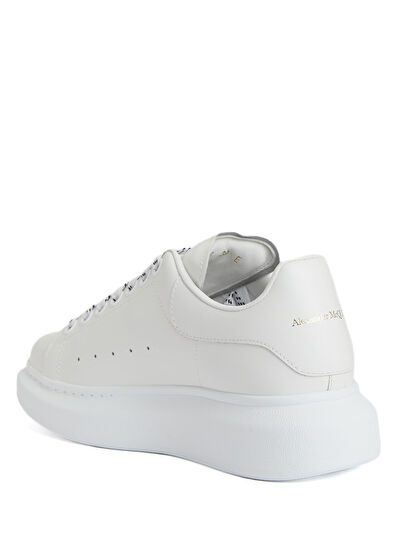 Oversized Beyaz Kadın Deri Sneaker - Görsel 5