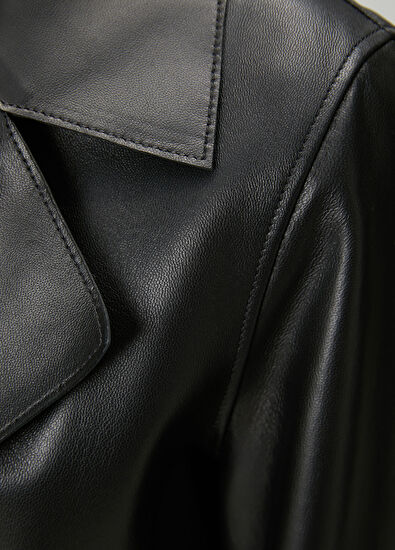 Beymen Club Black Belted Leather Jacket - 6
