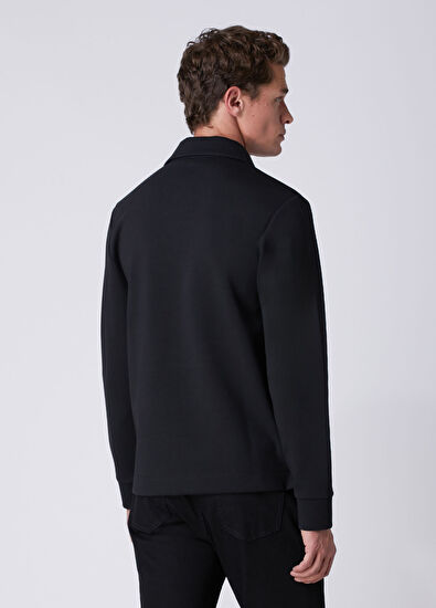 Beymen Club Comfort Fit Black Polo Interlock Sweatshirt - 5