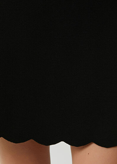 Beymen Club Siyah Dilimli Mini Triko Etek - 7