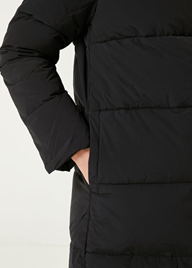 Black Hooded Long Puffer Coat Beymen Club Black Hooded Long Puffer Coat - 5