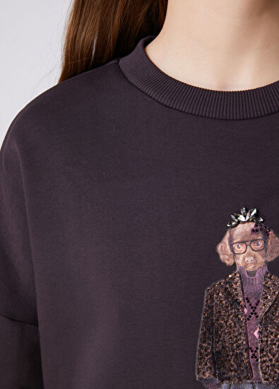 Beymen Club Oversize Plum Dog Detailed Sweatshirt - 7
