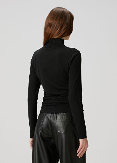 Theory Black Button Detailed Wool Sweater - 4