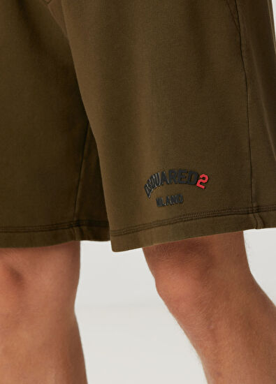 Dsquared2 Haki Logo Detaylı Bermuda - 5
