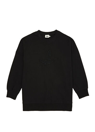 Beymen Club Siyah Karalama Kuş Nakışlı Sweatshirt - 7