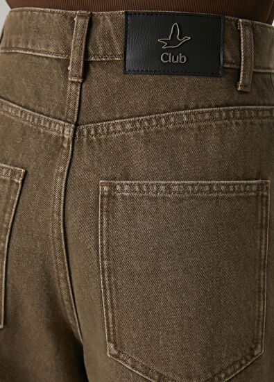 Beymen Club Haki Yıkamalı Basic Denim Şort - 6