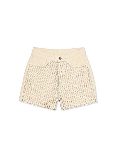 Beymen Club Cream Embellished Denim Shorts - 7