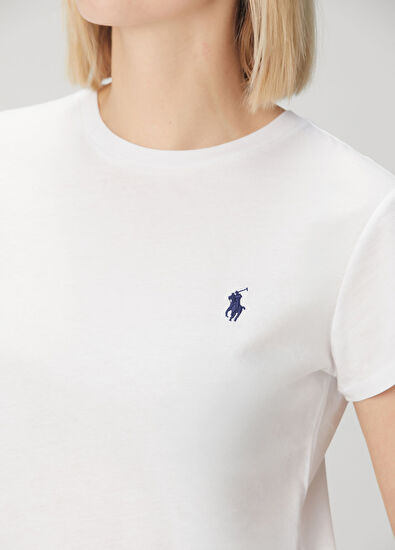 Beyaz Logo Detaylı T-shirt - Görsel 6