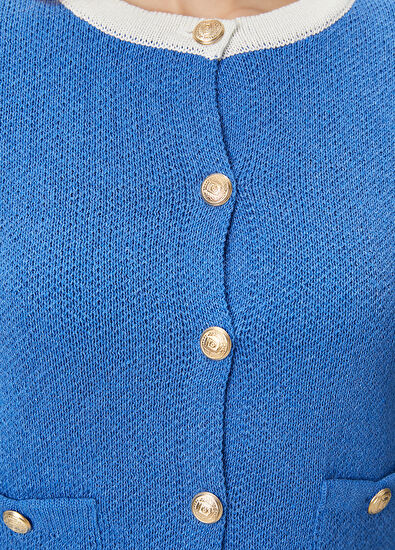 Beymen Club Mavi Şeritli Triko Ceket - 6