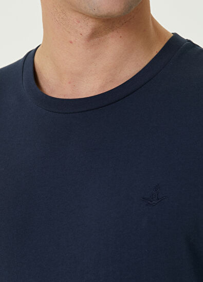 Beymen Club Lacivert Kuş Nakışlı Basic T-shirt - 5