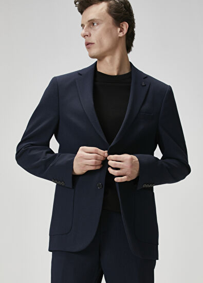 Beymen Club Drop 6 Lacivert Gofreli Takım Elbise - 5