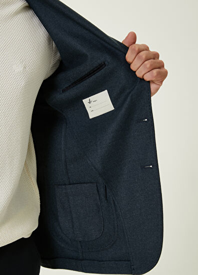 Beymen Club Koyu Gri İnce Flanel Yün Ceket - 9