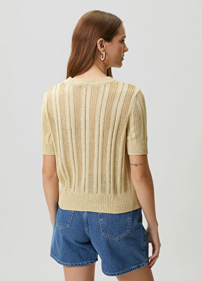 Beymen Club Dark Beige Openwork Sweater - 5