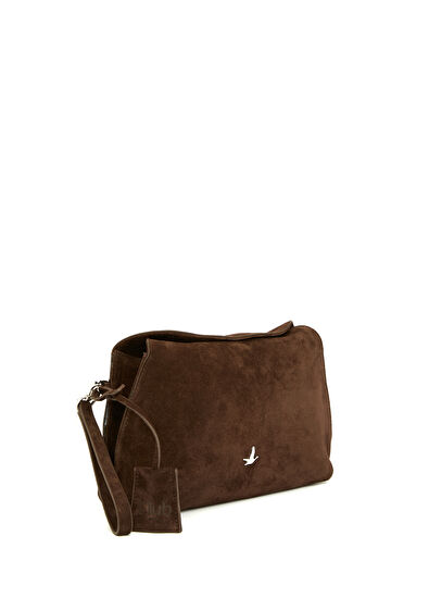 Beymen Club Brown Women's Suede Clutch - 3