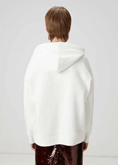 Beymen Club Clubby Oversize Kırık Beyaz Kapüşonlu Sweatshirt - 6
