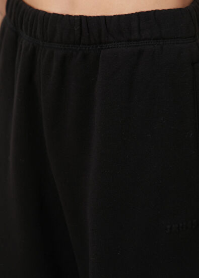 Skims Cotton Fleece Classic Siyah Düz Paça Eşofman Altı - 5