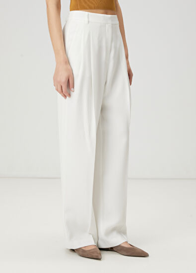 Beymen Club Off White Pleated Palazzo Trousers - 3