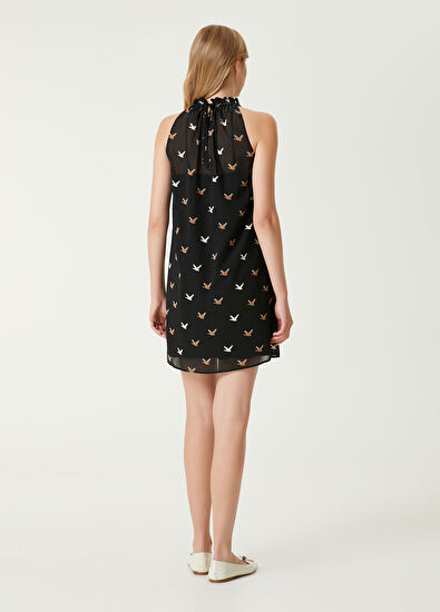 Beymen Club Siyah Logo Desenli Mini Elbise - 5
